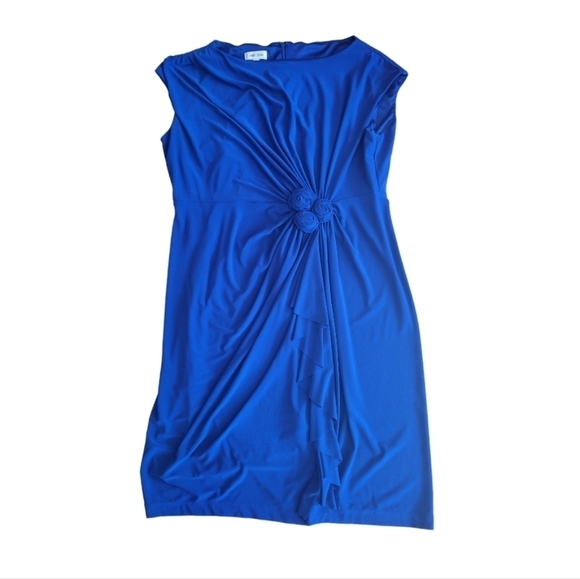 Jones Studio Blue Sleeveless Draped Dress Size 18W - Picture 2 of 4